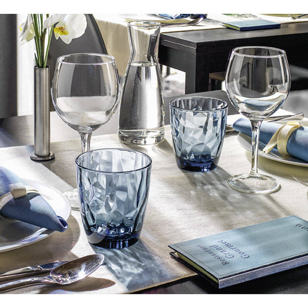 der geschmack Collection - Diamond Trinkglas Blau 30,5 cl - Ø 8,4 x 9,3 cm (6 Stück)