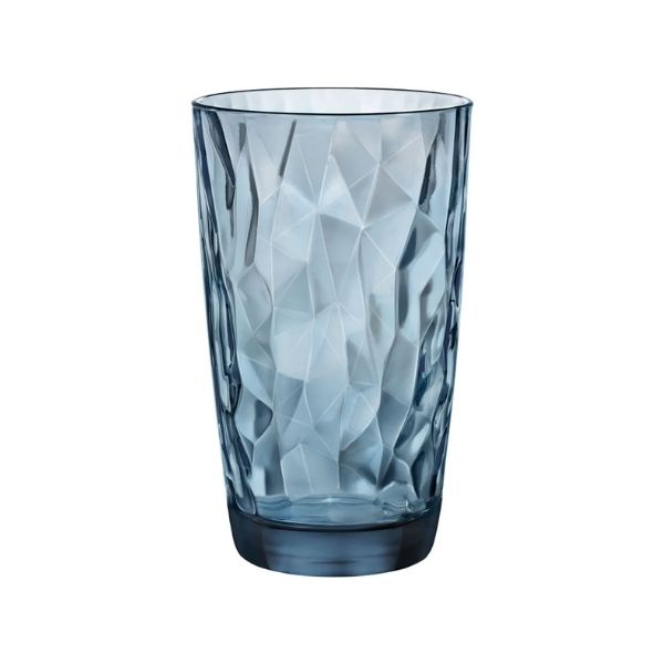 der geschmack Collection - Diamond Longdrinkglas Blau 47 cl - Ø 8,5 x 14,4 cm (6 Stück)